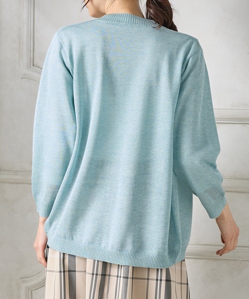 Honeys(ハニーズ)の「8分袖ラウンドカーディガン(カーディガン/ボレロ・レディース・ベージュ系その他/グリーン系その他/グレー系その他/ピンク系その他/ブルー系その他/パープル系その他/ブラック/モカ/オフホワイト・LL/M/L)」の11枚目の写真