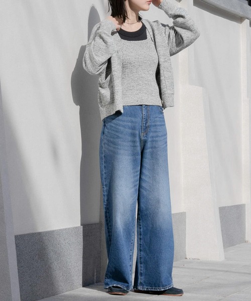 FORK&SPOON（フォークアンドスプーン）の「FORK&SPOON　ミックスヤーンVネックカーディガン（カーディガン/ボレロ・レディース・ネイビー/ベージュ・1）」の17枚目の写真