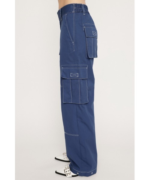 SLY（スライ）の「MANY POCKET STRAIGHT WORK PT メニー ポケット ストレート ワークパンツ / セットアップ可（カーゴパンツ・レディース・ブラック/ネイビー・1/2）」の7枚目の写真