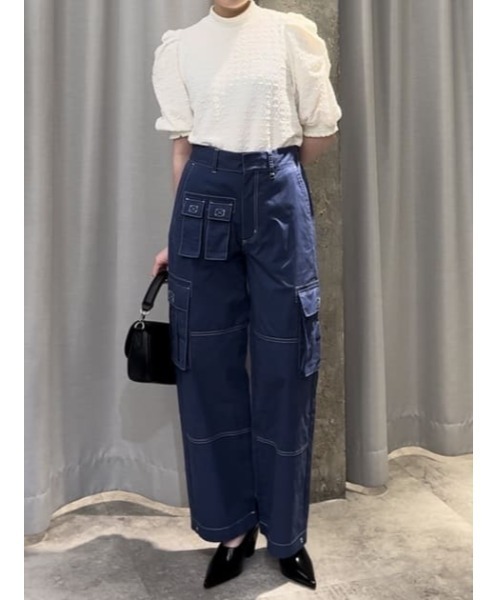 SLY（スライ）の「MANY POCKET STRAIGHT WORK PT メニー ポケット ストレート ワークパンツ / セットアップ可（カーゴパンツ・レディース・ブラック/ネイビー・1/2）」の16枚目の写真