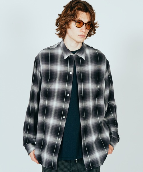 60’s TOWNCRAFT レーヨン　オンブレ　チェックシャツ　ルーフシャツ TOWNCRAFT / タウンクラフト 60S OMBRE LOOP COLLAR SHIRT