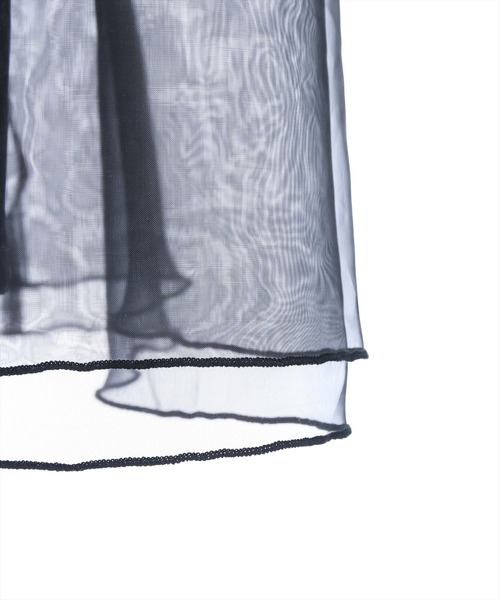 clear（クリア）の「≪再入荷≫オーガンジードッキングオフショルロングワンピース[大人 フェミニン]（ワンピース・レディース・ブラック/ホワイト×ブラック・F）」の10枚目の写真