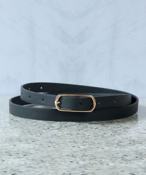 florist(フローリスト)の「オーバルフレーム細めレザーウエストベルト(ベルト・レディース・オフホワイト/ブラック/ベージュ/ラベンダー/オレンジ/モカ/ホワイト/ピンク/キャメル/レッド・ONESIZE)」の3枚目の写真