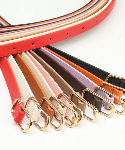 florist(フローリスト)の「オーバルフレーム細めレザーウエストベルト(ベルト・レディース・オフホワイト/ブラック/ベージュ/ラベンダー/オレンジ/モカ/ホワイト/ピンク/キャメル/レッド・ONESIZE)」の11枚目の写真