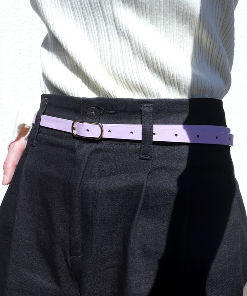 florist(フローリスト)の「オーバルフレーム細めレザーウエストベルト(ベルト・レディース・オフホワイト/ブラック/ベージュ/ラベンダー/オレンジ/モカ/ホワイト/ピンク/キャメル/レッド・ONESIZE)」の13枚目の写真