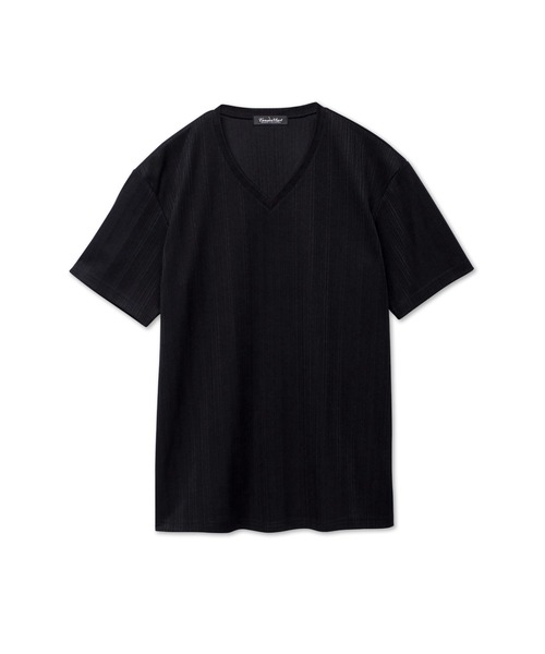 TORNADO MART（トルネードマート）の「TORNADO MART∴ランダム針抜きABSテレコ半袖カットソー（Tシャツ/カットソー・メンズ・ホワイト/ブラック・M/L）」の2枚目の写真