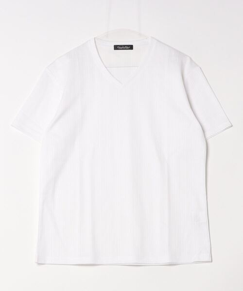 TORNADO MART（トルネードマート）の「TORNADO MART∴ランダム針抜きABSテレコ半袖カットソー（Tシャツ/カットソー・メンズ・ホワイト/ブラック・M/L）」の12枚目の写真