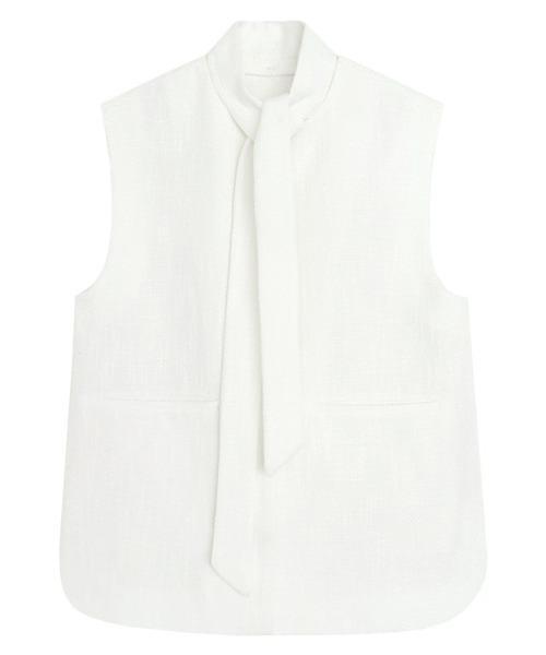 Pierrot(ピエロ)の「2wayボウタイツイードジレ(ベスト・レディース・ブラック/オフホワイト・L/M)」の4枚目の写真