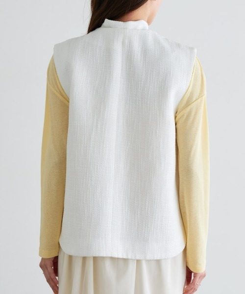 Pierrot(ピエロ)の「2wayボウタイツイードジレ(ベスト・レディース・ブラック/オフホワイト・L/M)」の9枚目の写真