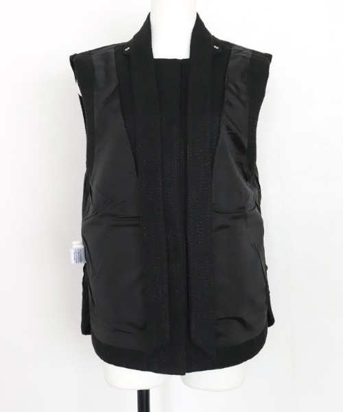 Pierrot(ピエロ)の「2wayボウタイツイードジレ(ベスト・レディース・ブラック/オフホワイト・L/M)」の10枚目の写真