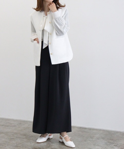 Pierrot(ピエロ)の「2wayボウタイツイードジレ(ベスト・レディース・ブラック/オフホワイト・L/M)」の19枚目の写真