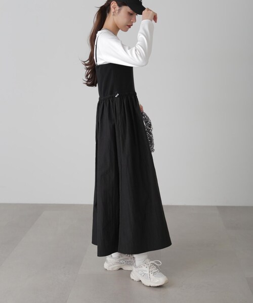 FREE'S MART（フリーズマート）の「◆異素材ドッキングキャミワンピース（ワンピース・レディース・ブラック/グレー/ベージュ・SMALL/MEDIUM）」の18枚目の写真