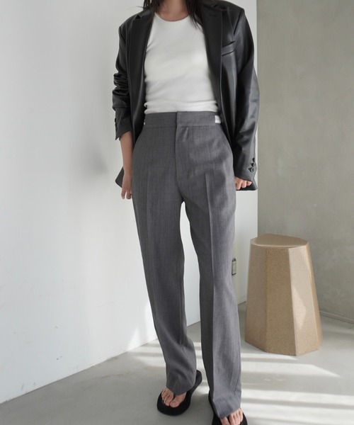 ENCIRCLE(エンサークル)の「【ENCIRCLE/エンサークル】Accent pants/アクセントパンツ(スラックス・レディース・チャコールグレー/ブラック・2/1)」の21枚目の写真