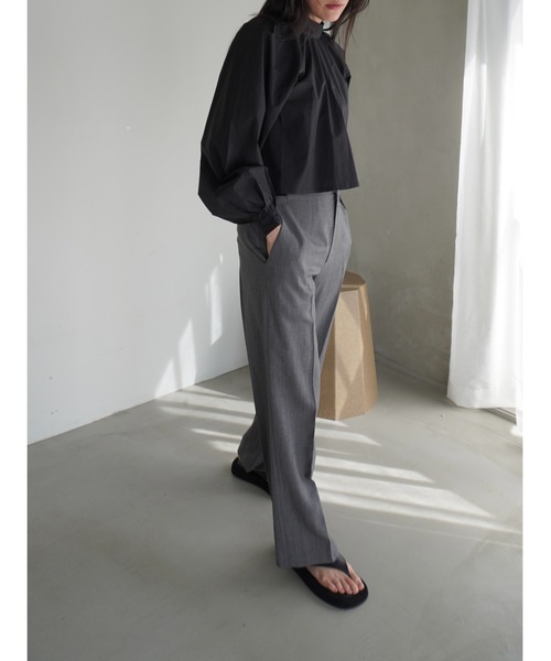 ENCIRCLE(エンサークル)の「【ENCIRCLE/エンサークル】Accent pants/アクセントパンツ(スラックス・レディース・チャコールグレー/ブラック・2/1)」の15枚目の写真