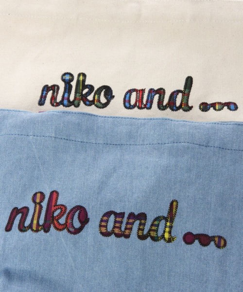 niko and...（ニコアンド）の「オリジナルニコロゴパッチワークハンドバッグ（トートバッグ・レディース・オフホワイト/ブルー/ブラック・0）」の10枚目の写真