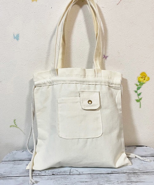 セール】キャンバス 巾着バッグ韓国 トートバッグ（トートバッグ