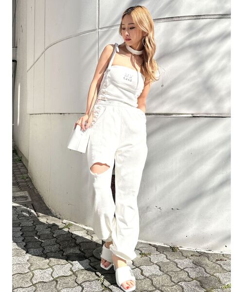 GYDA（ジェイダ）の「【SETUP着用可】Square gydaパイルパンツ（その他パンツ・レディース・オフホワイト/ブラック・FREE）」の5枚目の写真