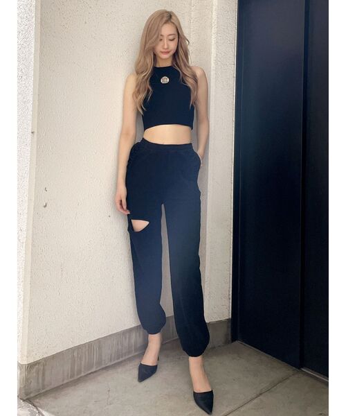 GYDA（ジェイダ）の「【SETUP着用可】Square gydaパイルパンツ（その他パンツ・レディース・オフホワイト/ブラック・FREE）」の6枚目の写真