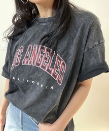 ピグメント加工 古着風 オーバーサイズ プリント 半袖 Tシャツ