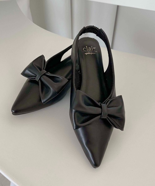 apres jour clair（アプレジュールクレア）の「【apres jour clair】2wayリボンフラットシューズ【ZOZOTOWN限定アイテム】（パンプス・レディース・ブラック/シルバー・SMALL/X-LARGE/MEDIUM/LARGE）」の5枚目の写真