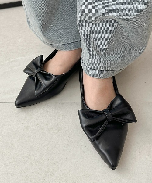 apres jour clair（アプレジュールクレア）の「【apres jour clair】2wayリボンフラットシューズ【ZOZOTOWN限定アイテム】（パンプス・レディース・ブラック/シルバー・SMALL/X-LARGE/MEDIUM/LARGE）」の10枚目の写真