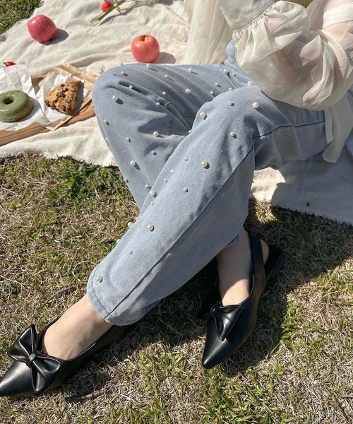 apres jour clair（アプレジュールクレア）の「【apres jour clair】2wayリボンフラットシューズ【ZOZOTOWN限定アイテム】（パンプス・レディース・ブラック/シルバー・SMALL/X-LARGE/MEDIUM/LARGE）」の11枚目の写真