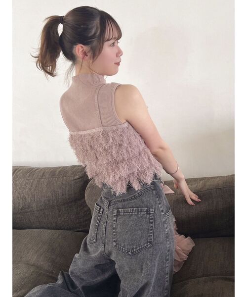 dazzlin（ダズリン）の「フリンジニットキャミSETトップス（ニット/セーター・レディース・ベージュ/ピンク/グレー・FREE）」の21枚目の写真