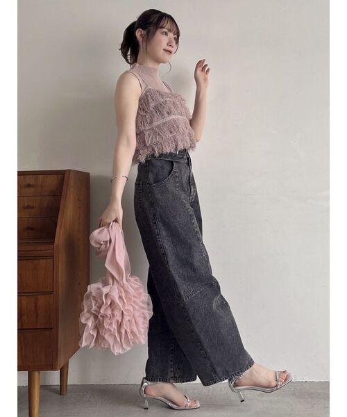 dazzlin（ダズリン）の「フリンジニットキャミSETトップス（ニット/セーター・レディース・ベージュ/ピンク/グレー・FREE）」の14枚目の写真