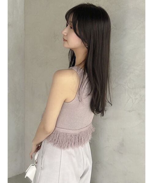 dazzlin（ダズリン）の「フリンジニットキャミSETトップス（ニット/セーター・レディース・ベージュ/ピンク/グレー・FREE）」の15枚目の写真