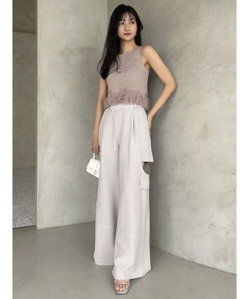 dazzlin（ダズリン）の「フリンジニットキャミSETトップス（ニット/セーター・レディース・ベージュ/ピンク/グレー・FREE）」の16枚目の写真