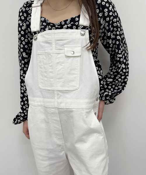 U by SPICK&SPAN(ユーバイスピックアンドスパン)の「オックスストレッチオーバーオール(サロペット/オーバーオール・レディース・バーガンディー/ホワイト・36/38)」の6枚目の写真