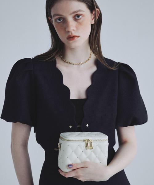 EIMY ISTOIRE（エイミーイストワール）の「キルティングスタッズミニショルダーバッグ（ショルダーバッグ・レディース・シルバー/ブラック/アイボリー/ベージュ・F）」の11枚目の写真