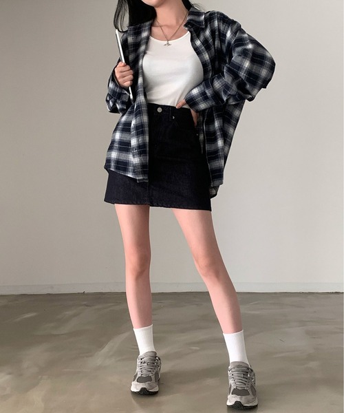 MAISON DE THERESE(メゾン ド テレーズ)の「ゆったりチェックのシャツ(シャツ/ブラウス・レディース・ネイビー・M/S)」の18枚目の写真