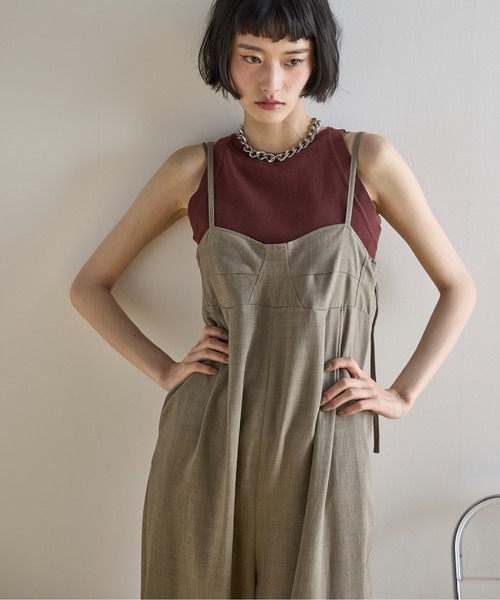 THE YOn(ザヨン)の「コルセットデザインキャミサロペット(サロペット/オーバーオール・レディース・サンドベージュ/レディッシュグレー/ブラック・FREE)」の12枚目の写真