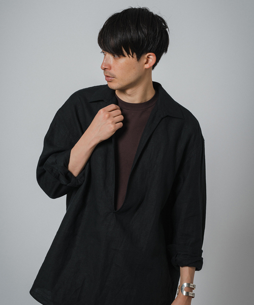 EDIFICE（エディフィス）の「リネン スキッパーシャツ（シャツ/ブラウス・メンズ・ブルー系その他/ホワイト/ブラウン/ブラック・MEDIUM/LARGE）」の15枚目の写真