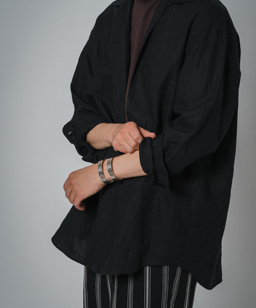 EDIFICE（エディフィス）の「リネン スキッパーシャツ（シャツ/ブラウス・メンズ・ブルー系その他/ホワイト/ブラウン/ブラック・MEDIUM/LARGE）」の17枚目の写真