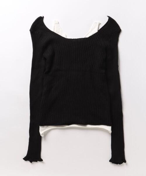 aimoha(アイモハ)の「重ね着風ロング袖カットソー(Tシャツ/カットソー・レディース・ベージュ/ブラック/ブルー・FREE)」の12枚目の写真