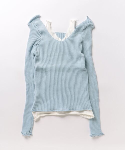 aimoha(アイモハ)の「重ね着風ロング袖カットソー(Tシャツ/カットソー・レディース・ベージュ/ブラック/ブルー・FREE)」の14枚目の写真