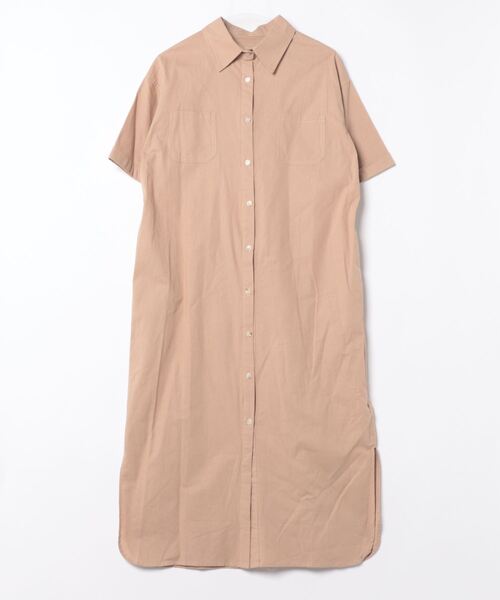 Q（キュー）の「ロングシャツワンピース（シャツワンピース・レディース・マスタード/モカ/チャコールグレー・MEDIUM）」の4枚目の写真