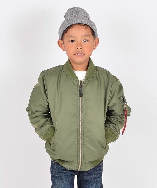 SHIPS KIDS（シップスキッズ）の「ALPHA:KIDS MA-1◆（ブルゾン・キッズ・オリーブ/ネイビー・110/120/100/130/140）」の3枚目の写真