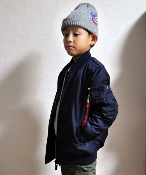 SHIPS KIDS（シップスキッズ）の「ALPHA:KIDS MA-1◆（ブルゾン・キッズ・オリーブ/ネイビー・110/120/100/130/140）」の13枚目の写真