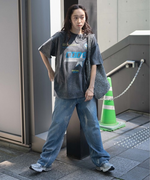ヴィンテージ グラフィック Tシャツ ロングTシャツ ダメージ ウォッシュ ヴィンテージ グラフィック Tシャツ ロングTシャツ ダメージ