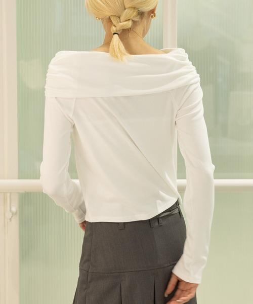 3.3 Field Trip （3.3フィールドトリップ）の「3.3 Field Trip／オフショル長袖T 2117328（Tシャツ/カットソー・レディース・ホワイト/チャコール・FREE）」の17枚目の写真