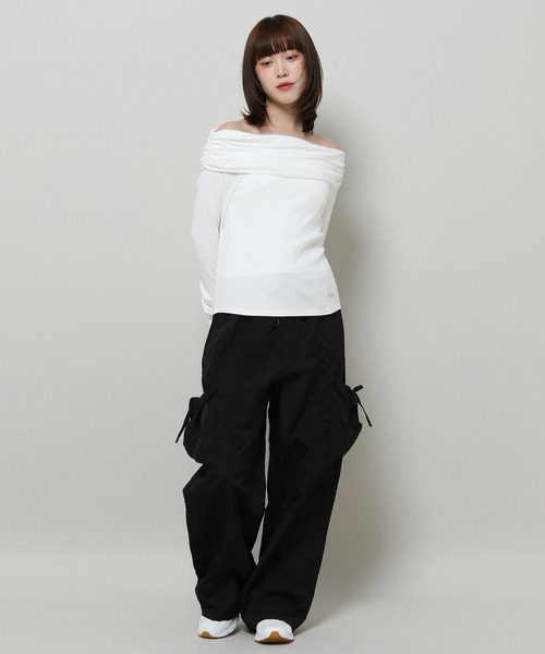 3.3 Field Trip （3.3フィールドトリップ）の「3.3 Field Trip／オフショル長袖T 2117328（Tシャツ/カットソー・レディース・ホワイト/チャコール・FREE）」の18枚目の写真