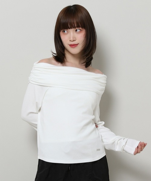 3.3 Field Trip （3.3フィールドトリップ）の「3.3 Field Trip／オフショル長袖T 2117328（Tシャツ/カットソー・レディース・ホワイト/チャコール・FREE）」の20枚目の写真