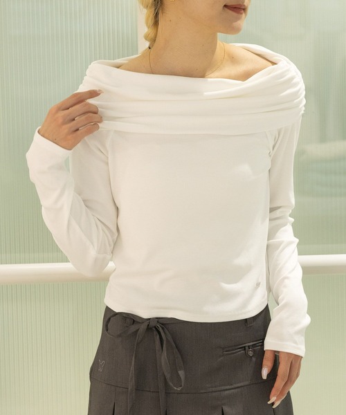 3.3 Field Trip （3.3フィールドトリップ）の「3.3 Field Trip／オフショル長袖T 2117328（Tシャツ/カットソー・レディース・ホワイト/チャコール・FREE）」の13枚目の写真