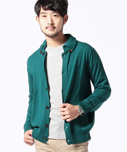 美品 BEAMS ビームス ニット襟 スパニッシュカラー 牛革 袖レザー 