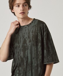 サマーパイルオールオーバーパターンルーズ半袖Tシャツ/アブストラクト/フラワー EMMA CLOTHES 2024SS