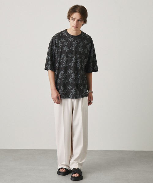 EMMA CLOTHES(エマクローズ)の「サマーパイルオールオーバーパターンルーズ半袖Tシャツ/アブストラクト/フラワー EMMA CLOTHES 2024SS(Tシャツ/カットソー・メンズ・グレー系/ブラック系/ブラック/グレー・L/M)」の11枚目の写真