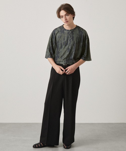 EMMA CLOTHES(エマクローズ)の「サマーパイルオールオーバーパターンルーズ半袖Tシャツ/アブストラクト/フラワー EMMA CLOTHES 2024SS(Tシャツ/カットソー・メンズ・グレー系/ブラック系/ブラック/グレー・L/M)」の13枚目の写真